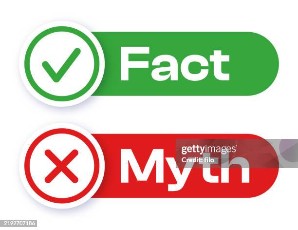 illustrations, cliparts, dessins animés et icônes de fait ou mythe vérifier l’insigne - mythologie