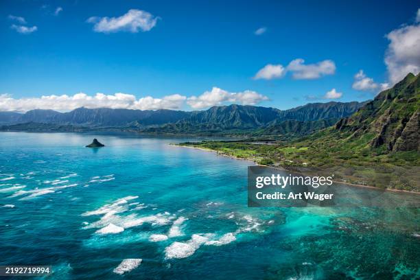 hawaii aerial seascape - hawaii islands stock pictures, royalty-free photos & images