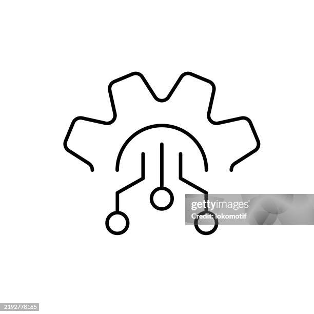 digital transformation line icon with editable stroke. the icon is suitable for web design, mobile apps, ui, ux, and gui design. - digital transformation white background stock illustrations
