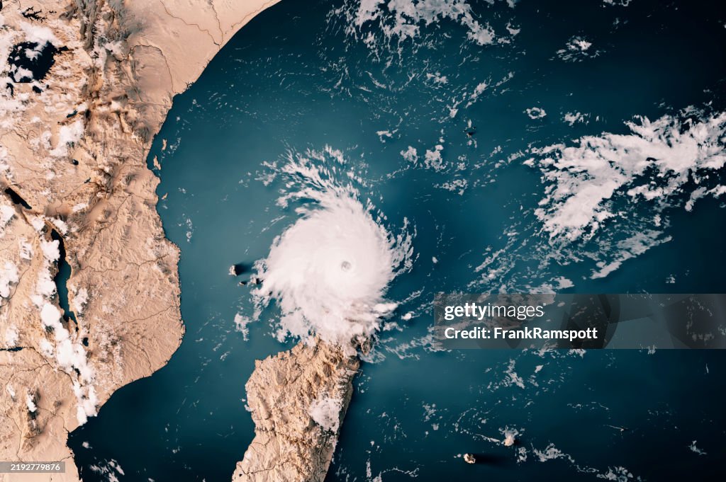 Cyclone Chido 2024 Cloud Map Mayotte 3D Render Neutral