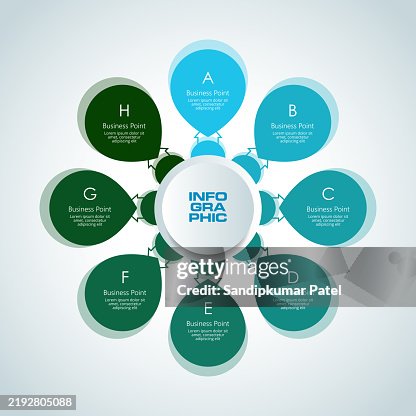 Infographic circle. Process chart. Vector diagram with 8 options. Infographic circle. Process chart. Vector diagram with 8 options.