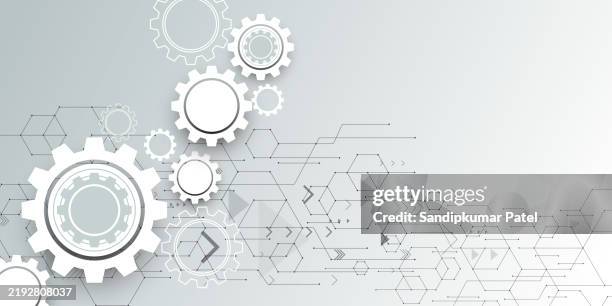 ilustraciones, imágenes clip art, dibujos animados e iconos de stock de engranajes y mecanismos de rueda dentadas. conceptos e ideas para la tecnología digital de alta tecnología y el diseño de ingeniería. - ingeniería-mecánica