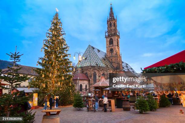 bolzano christmas market, south tyrol - bolzano stock pictures, royalty-free photos & images