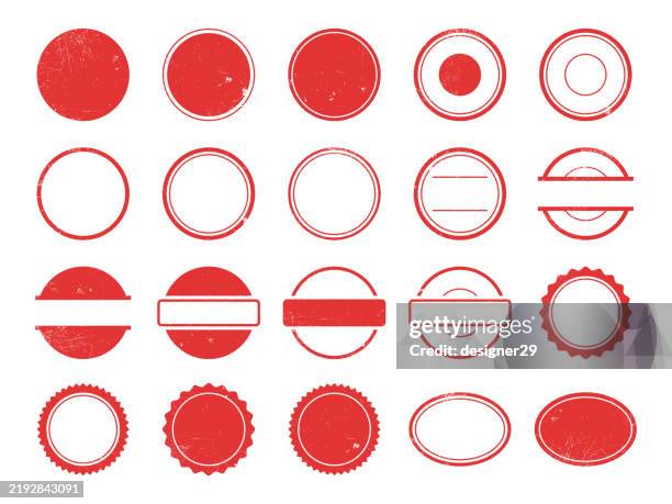 grunge stempel vorlage set vektor design - briefmarke stock-grafiken, -clipart, -cartoons und -symbole