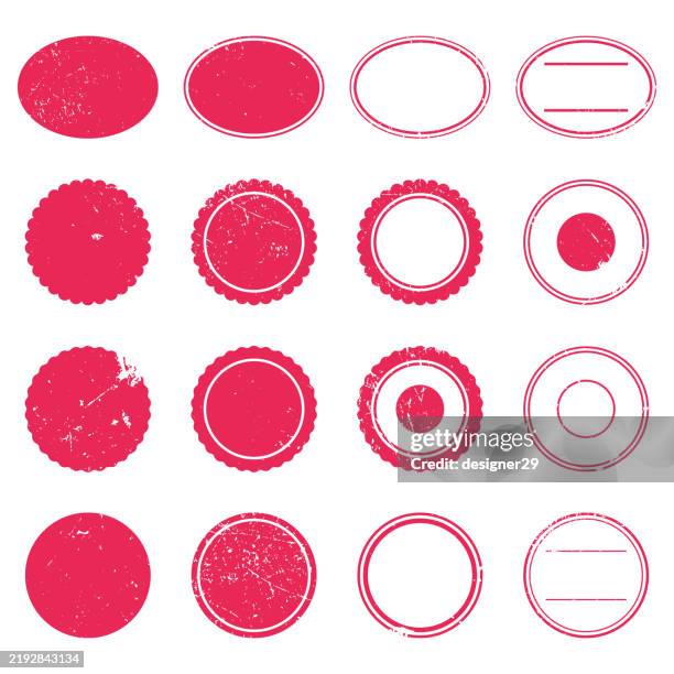 grunge rubber stamp template set vector design - ellipse stock-grafiken, -clipart, -cartoons und -symbole