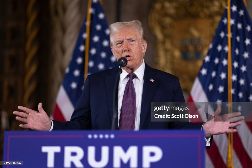 President-Elect Trump Holds Press Conference At Mar-A-Lago