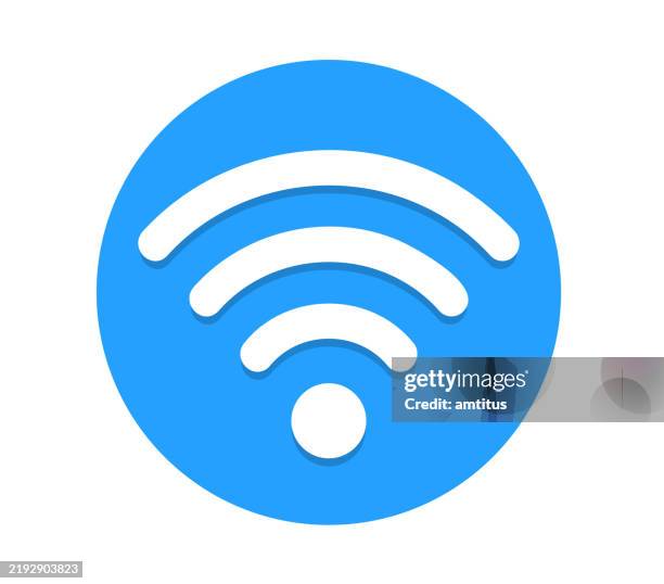 blue wifi circle - wap stock illustrations
