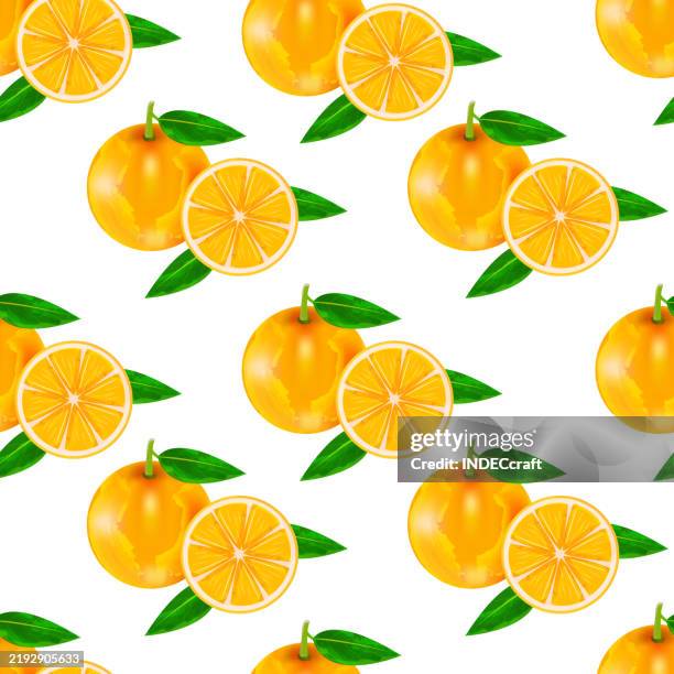 orange fruit seamless pattern - juice splashing stock illustrations