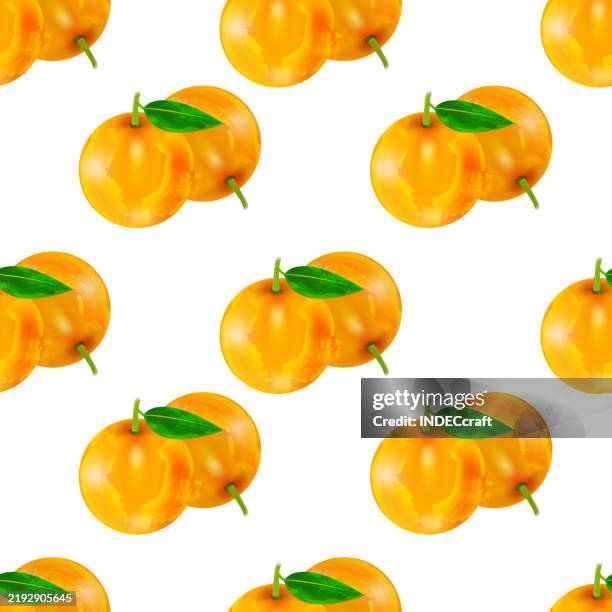 orange fruit seamless pattern - orange fruit macro stock illustrations