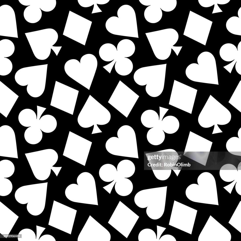Große Pik Herzen Kreuz & Karo Nahtloses Muster