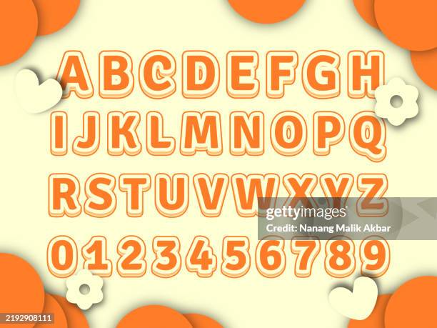 alphabet 3d design and colorful editable text effect. text can be changed. - alphabetical order stock illustrations