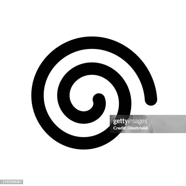 spiralförmiges symbol mit editierbarem strich - hypnose stock-grafiken, -clipart, -cartoons und -symbole