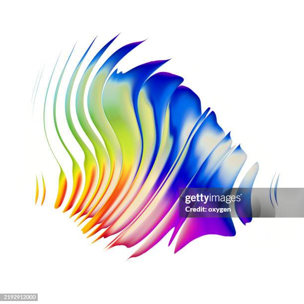 vibrant abstract wave design with rainbow colors. dynamic abstract wave design featuring vibrant rainbow colors on a clean white background. - morphing stock-fotos und bilder
