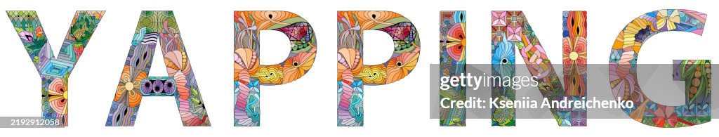 Word Yapping Vector Decorative Zentangle Object High-Res Vector Graphic ...