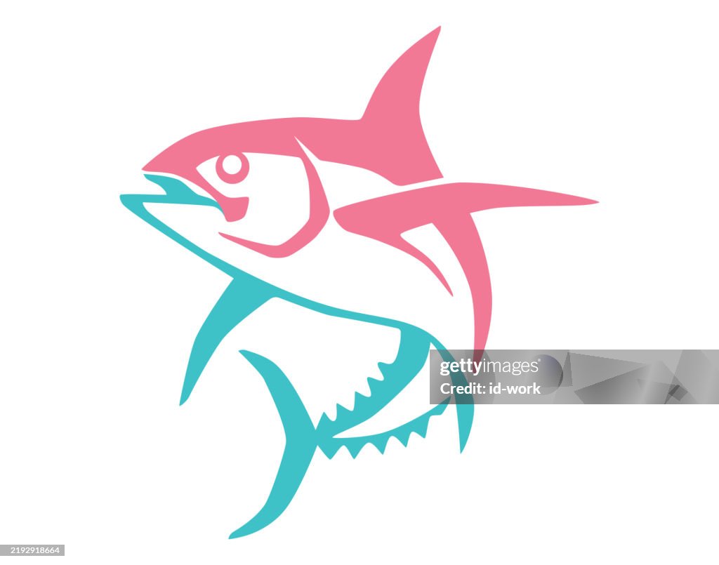 Jumping tuna fish icon