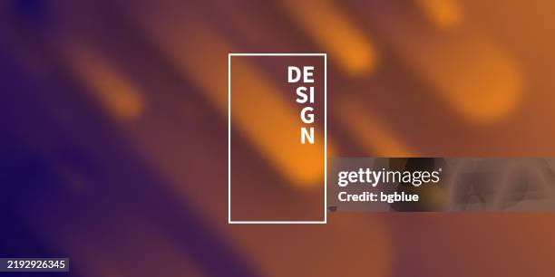 illustrations, cliparts, dessins animés et icônes de abstract blurred design with geometric shapes - trendy orange gradient - fond marron