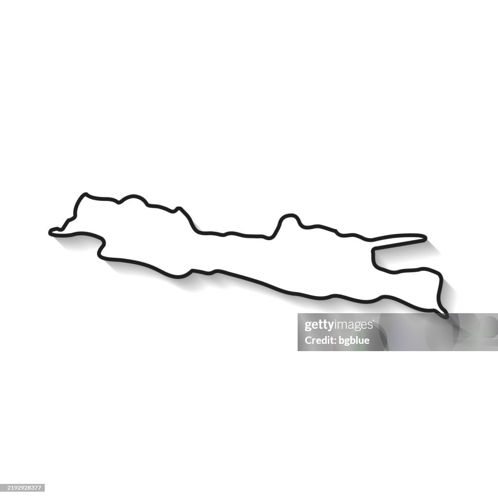 Java Map With Black Outline And Shadow On White Background High-Res ...