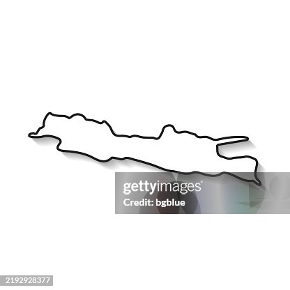 East Java Outline Java Map With Black Outline And Shadow On White Background High-Res ...