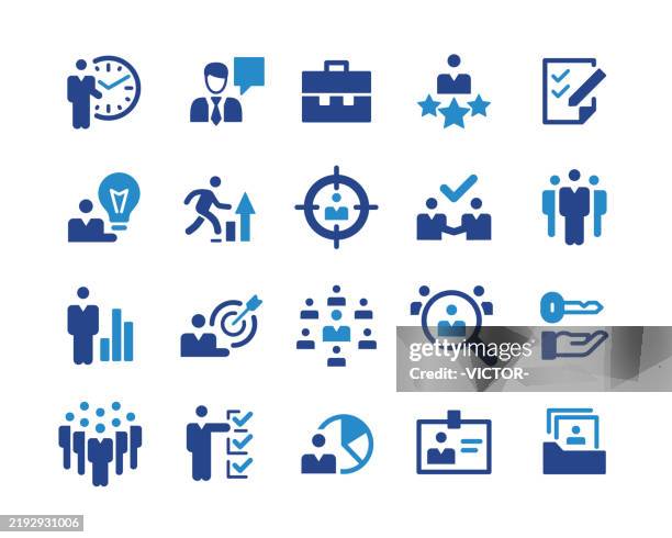 ikonen für die kopfjagd - klassische grafikserie - personalbeschaffung stock-grafiken, -clipart, -cartoons und -symbole