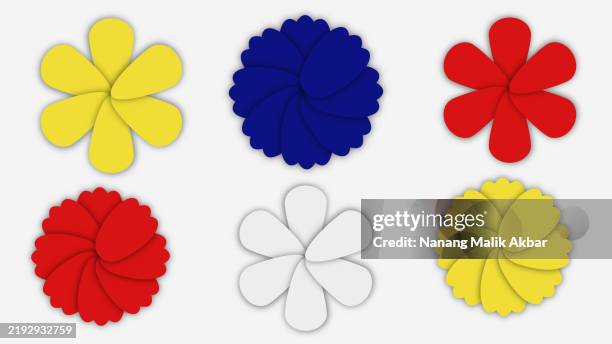 flowers paper cut style - daffodils bunch stock illustrations