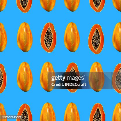 Papaya fruit seamless pattern Papaya fruit seamless pattern