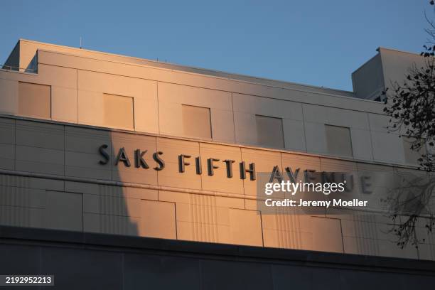 Exteriors of Saks Fifth Avenue store on January 05, 2025 in Los Angeles, California.