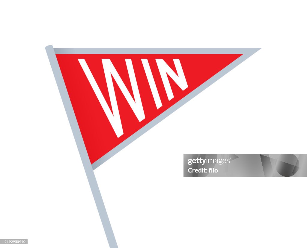 Win Team Sports Cheering Pennant Flag