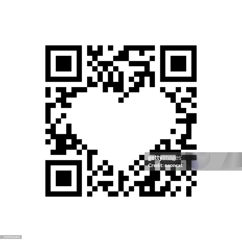 Developers Heart Signcode Symbolic Qr Code Heart Shape Vector Illustration High-Res Vector ...