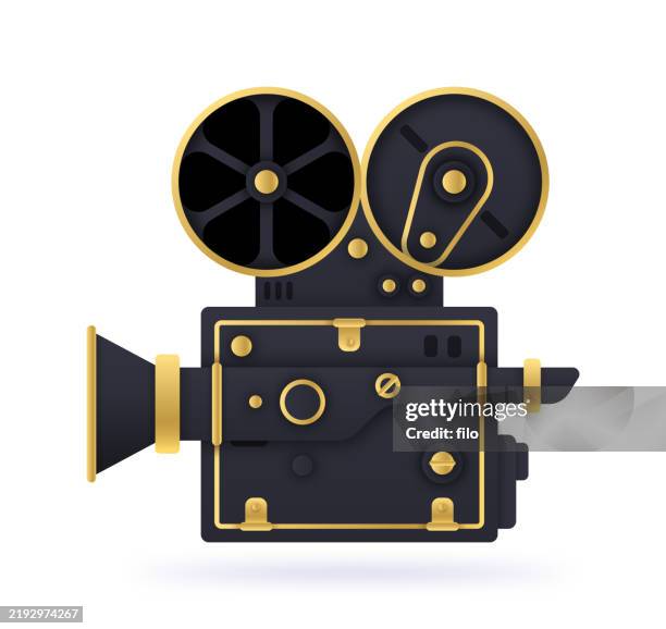 film movie vintage retro video camera projector - best picture stock illustrations