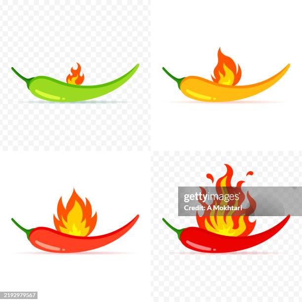 chili pepper icon with degrees. - garlic sauce stock illustrations