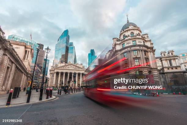 street scene in financial district, london - economy stock pictures, royalty-free photos & images