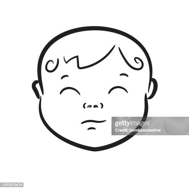 baby face - touching baby face stock illustrations