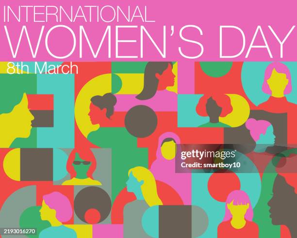 international women’s day - abstract family background stock illustrations