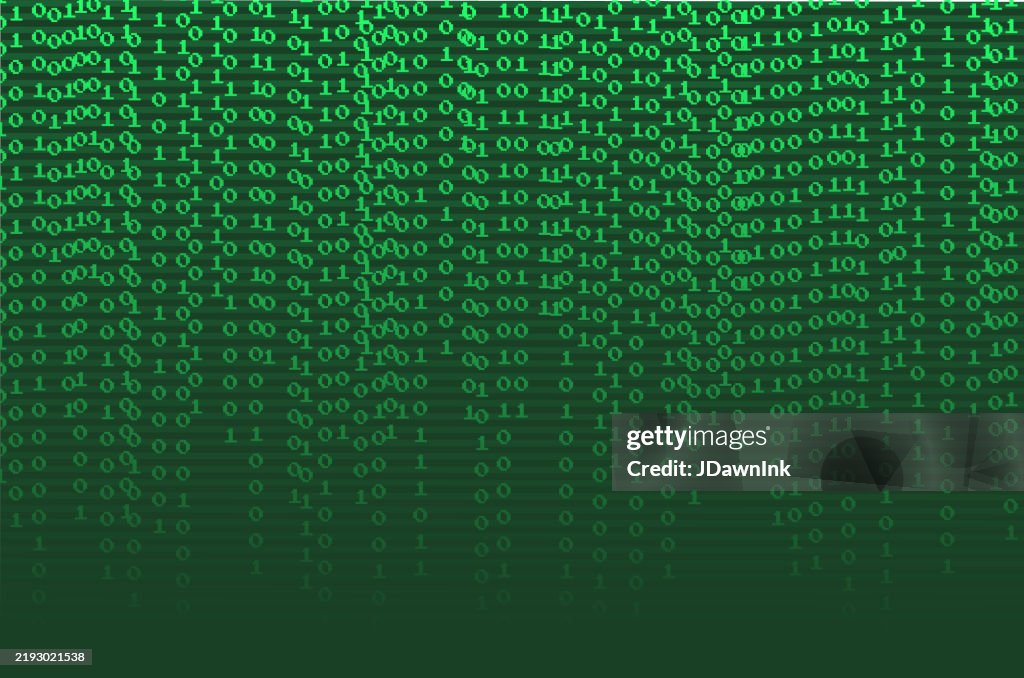 Retro Green Binary Code Background With Zero And 1 Numbers High-Res ...
