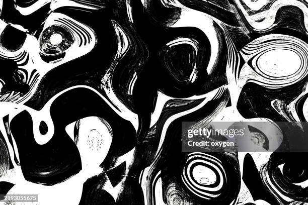 black and white abstract fluid marble pattern. abstract black and white artwork featuring fluid marble patterns with bold contrasts, swirling shapes - marble pattern stock pictures, royalty-free photos & images