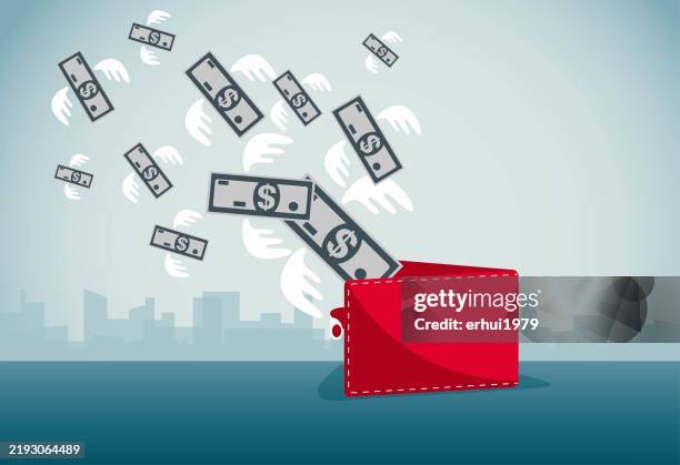 lost dollars - feather floating stock illustrations