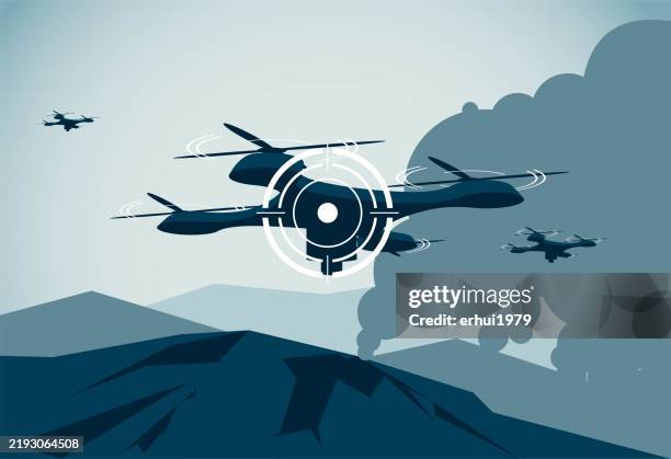 the drone that was sniped - helicopter flying stock illustrations