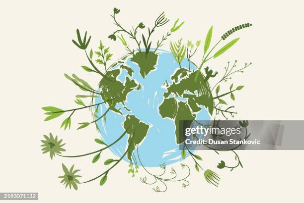 stockillustraties, clipart, cartoons en iconen met earth is our only home, sustain it green and clean - nationale boomfeestdag