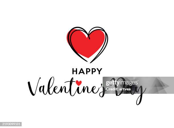 ilustraciones, imágenes clip art, dibujos animados e iconos de stock de bandera de caligrafía del día de san valentín con corazón - día de san valentín festivo