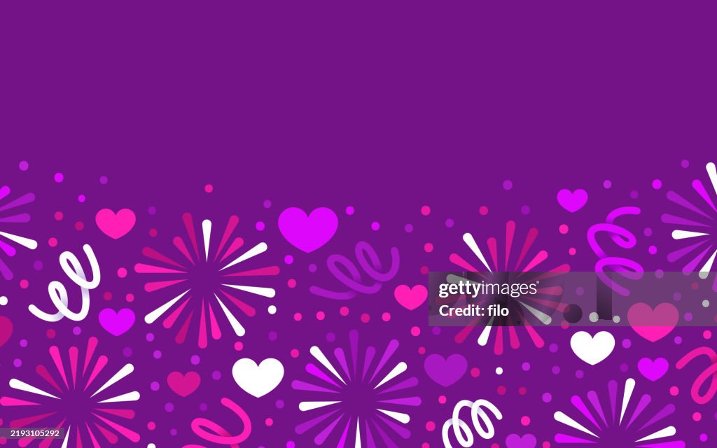 Valentine's Day Purple Magenta Heart Holiday Celebration Party Background
