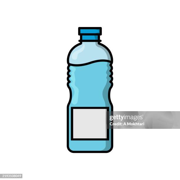 water bottle icon, plastic bottle. - empty plastic bottle stock illustrations