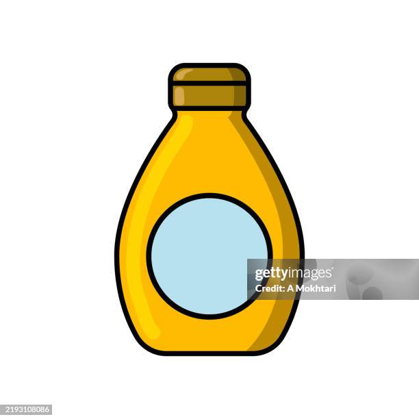 yellow bottle icon. - mustard bottle stock illustrations