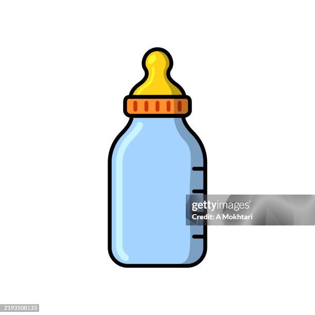 babyflaschensymbol. - babyflasche stock-grafiken, -clipart, -cartoons und -symbole