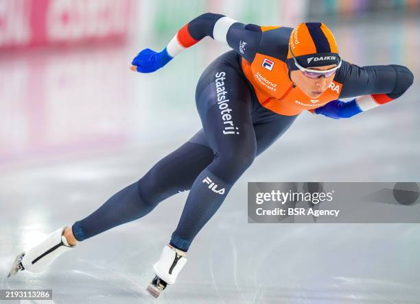 Jutta Leerdam during the ISU European Speed Skating Championships at the Thialf on January 11, 2025 in Heerenveen, Netherlands