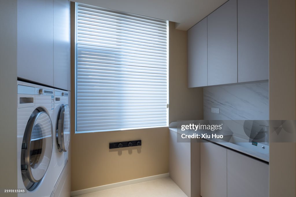 Laundry room in a high-end residence