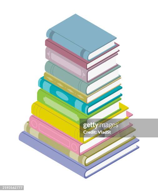 Book Stack Getty Stack Of Books In Isometric Projection High-Res Vector Graphic - Getty ...