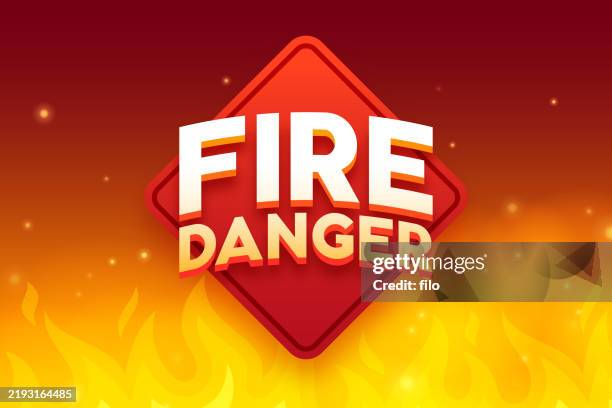 fire danger alert warning sign - flame pattern stock illustrations