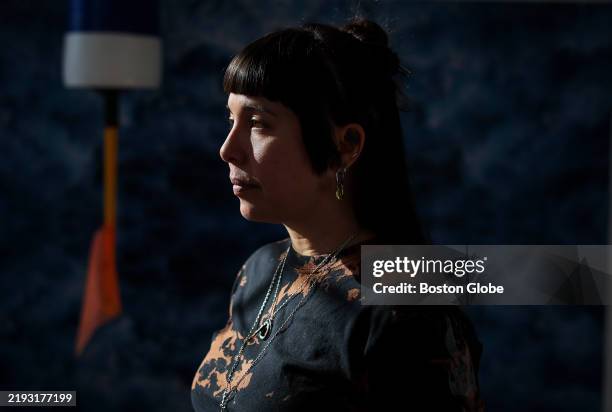 Boston, MA Interdisciplinary artist Lani Asuncion poses for a portrait in her Tremont Street studio. Asuncion is creating a commissioned work for "an...