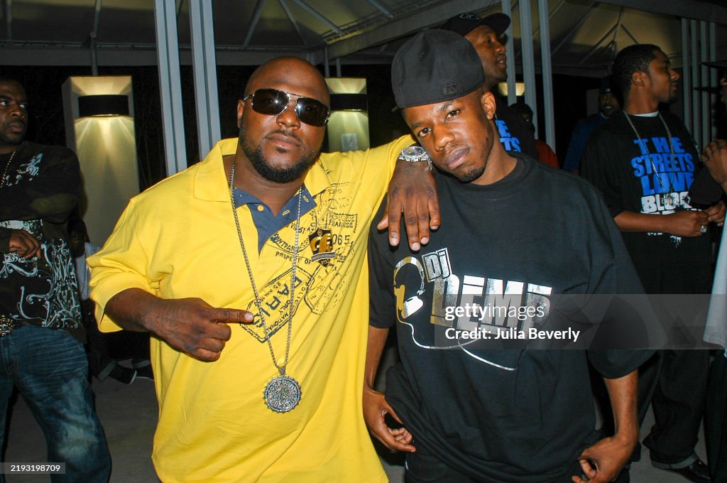 Belood Rapper Rapper BloodRaw and DJ Demp on the set of BloodRaw's