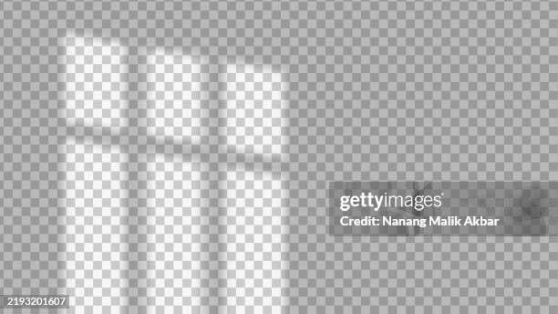 shadow window on the wall. shadow overlay mockup and template. - sunshine window stock illustrations